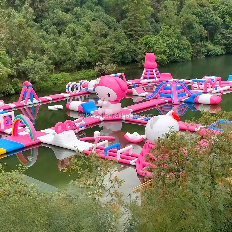 Fabrikmaßgeschneiderte Mega-Schwimminsel – Aufblasbarer Spielplatz mit Wasserhindernissen für Wasserparks