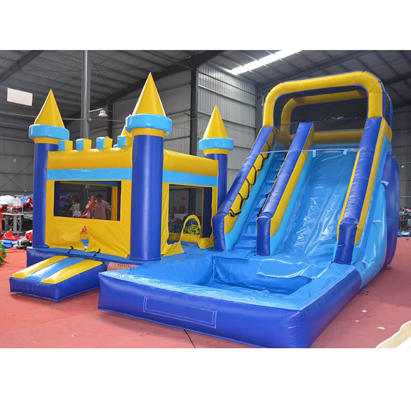 Factory Custom Children’s Party Use Solid Color Bounce House Outdoor Inflatable Castle Water Inflatable Slide for Sale