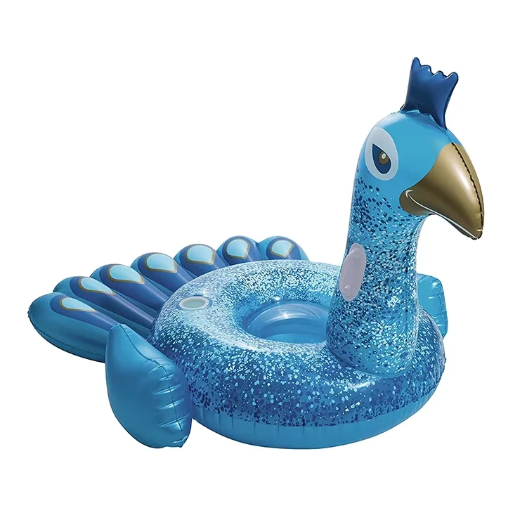 Flutuador de piscina em forma de pavão, estilo limusine, personalizado na fábrica, para diversão aquática de grandes utilizadores