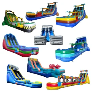 Factory Custom Kids Party Games Water Slide Inflatable Toys Residential Backyard Inflatable Toy Slide with Pool