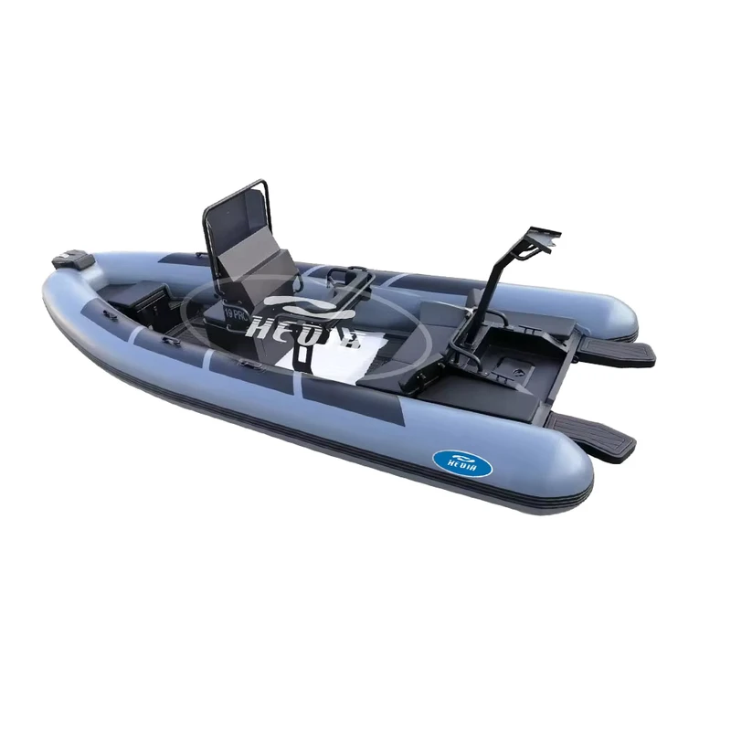 Fabrik Benutzerdefiniertes Logo Aufblasbares Boot mit 600 PVC Aluminium Rumpf Aluminium Boden Hovercraft Rigid Motor für Angeln im See