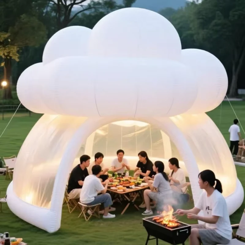 Lều phao ngoài trời tùy chỉnh, mô hình mái vòm phao bốn mùa, hai phòng ngủ và một phòng khách
