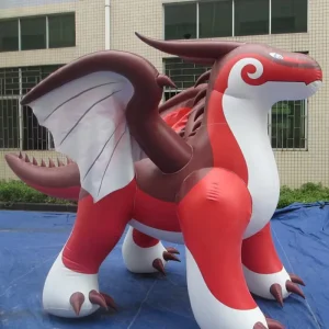 Factory Custom PVC Airtight Cartoon Figure Red Inflatable Flying Dragon