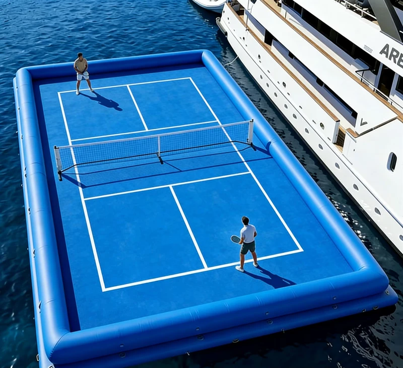 Factory Custom Portable Pickleball Court Easy Setup Floating Pickleball Court Inflatable Water Sport Platform for Adults