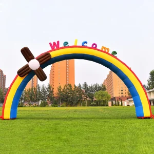Factory Custom Printed Inflatable Arch with Blower Advertising Archway Customized Round Shaped Arch for Outdoor Use