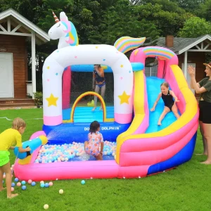 Factory Custom Unicorn Pool Inflatable Bouncer Bounce House Bouncy Castle Inflatable Jumping Castle