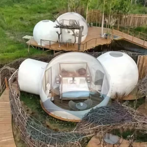 Factory Customized Double Room Luxury Inflatable Bubble Tent Outdoor Glamping Bubble Hotel with Bathroom