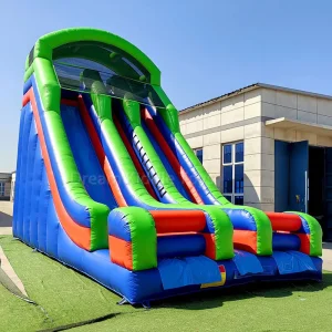Seluncur Jalur Ganda Kering yang Disesuaikan dari Pabrik untuk Taman Inflatable Permainan Seluncur Besar untuk Dewasa