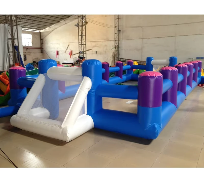 Factory Customized Inflatable Football Sport Game Court Water Soap Inflatable Football Pitch Soccer Field with Obstacles