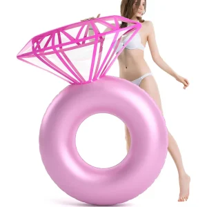 Factory Customized Inflatable Swimming Ring Adult Thick PVC Diamond Swimming Ring Swimming Pool Party Inflatable Swimming Ring
