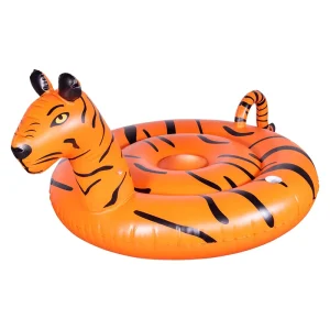 Factory Customized Jumbo Inflatable Tiger Pool Ride on Float Plastic Wild Animal Shaped Beach Swimming Rider Toys for Adults