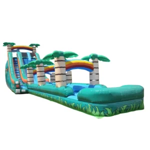 Factory Customized Outdoor Large Inflatable Tropical Rainforest Water Slide for 8-12 Aged Kids Play