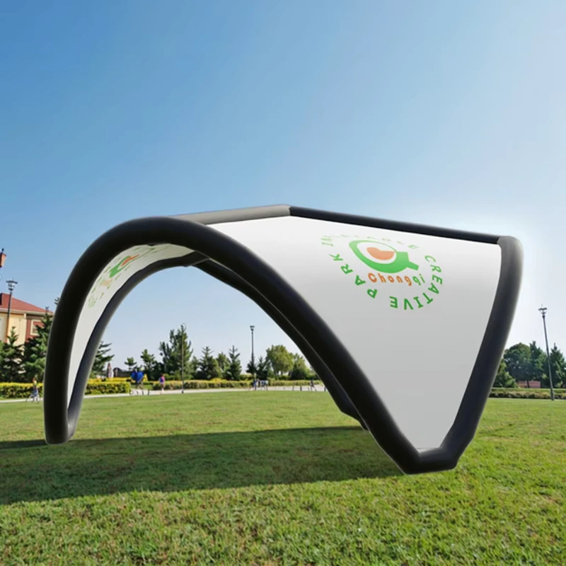 Gazebo publicitario inflable en forma de V, personalizado, resistente al agua, a los UV y retardante de fuego, tienda promocional de PVC