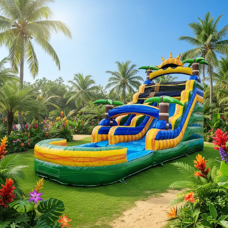 Seluncuran Air Inflatable PVC Berwarna Cerah untuk Sewa Pesta Anak