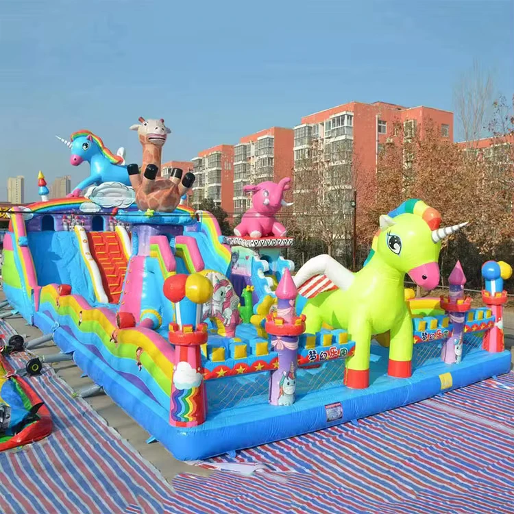 Fabrikdirekt kommerzielle riesige Hüpfburg mit Rutsche für Kinder im Indoor-Spielplatz aufblasbare Burg