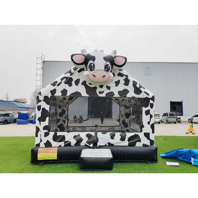 Factory Direct Commercial PVC Cow Theme Inflatable Bouncy Castle for Kids Inflatable Bouncer House Customize for Sale