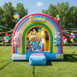 Factory Direct Commercial PVC Inflatable Bouncer Combo Cartoon Bunny Kids Bounce House with Slide for Outdoor Party Rentals