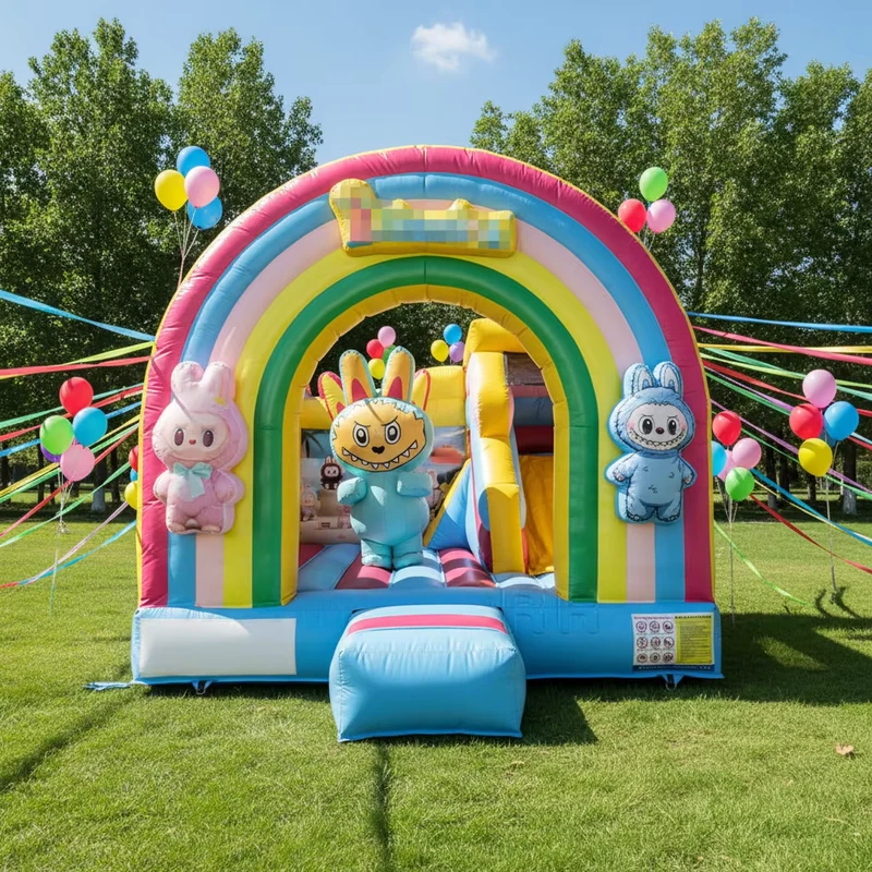 Gonfiabile commerciale diretto dalla fabbrica, combo bouncer in PVC a forma di cartone animato con scivolo per affitti di feste all'aperto