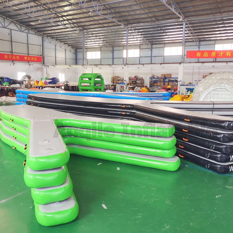 Plataforma flotante inflable de material Drop Stitch directo de fábrica para barcos pontones y plataformas para motos de agua