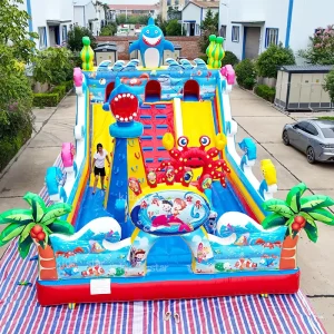 Factory Direct Eco Friendly Inflatable Castle Colorful Animal Bouncy Slide 1200kg Capacity Customizable Size for School Shopping