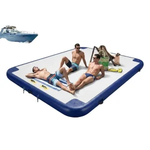 Fabrieksdirect Milieuvriendelijk PVC Opblaasbare Drijvende Dock Waterplatform Stabiele Opblaasbare Eiland voor Jacht Ocean Waters 4 Personen