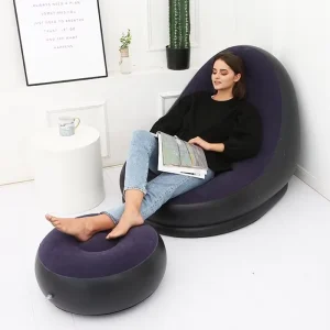 Factory Direct Heavy Duty Professional PVC Portable Lounger Seat With Footrest Lazy Air Sofa Bed Inflatable Sofa Chair