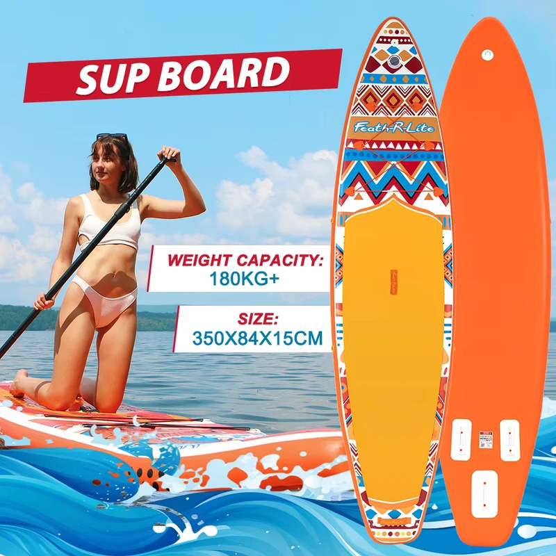 공장 직송 인플레이터블 패들 보드 320/335/350/385cm 슈퍼 와이드 스탠드 업 SUP 보드 215kg 최대 중량 용량
