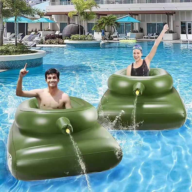Factory Direct Inflatable Water Spray Tank Pool Party Water Battle Toy with Environmental Protection PVC Material Swimming Ring