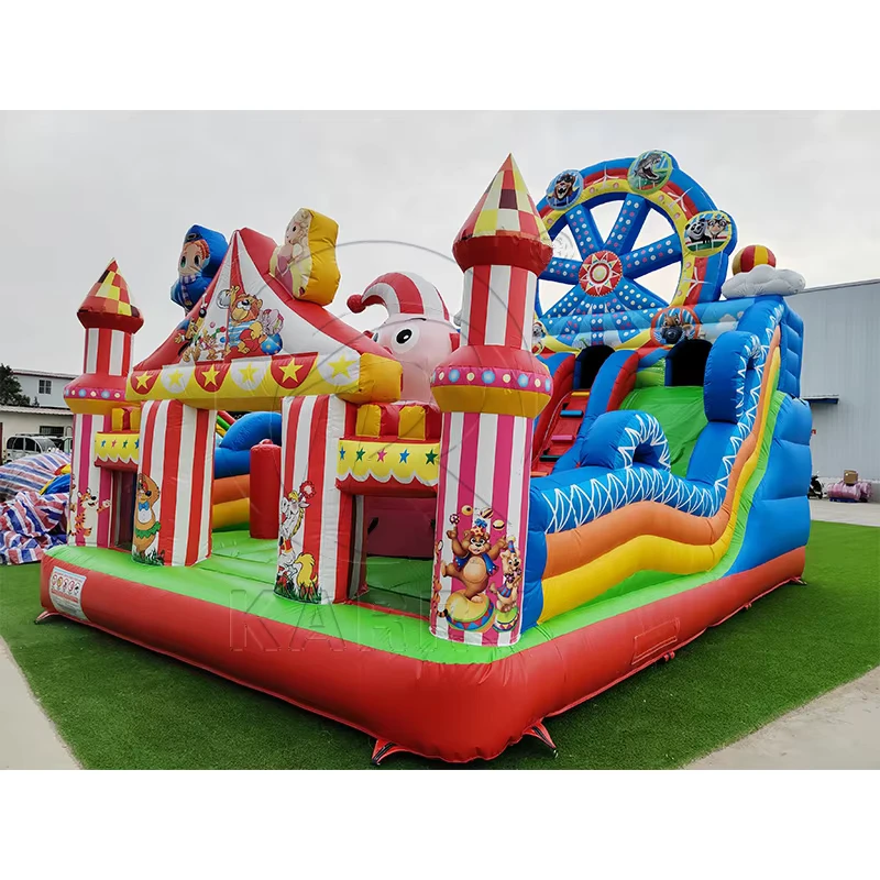 Lâu đài hơi thương mại PVC trực tiếp từ nhà máy, kết hợp cầu trượt cho trẻ em và người lớn, hỗ trợ tùy chỉnh cho cho thuê ngoài trời