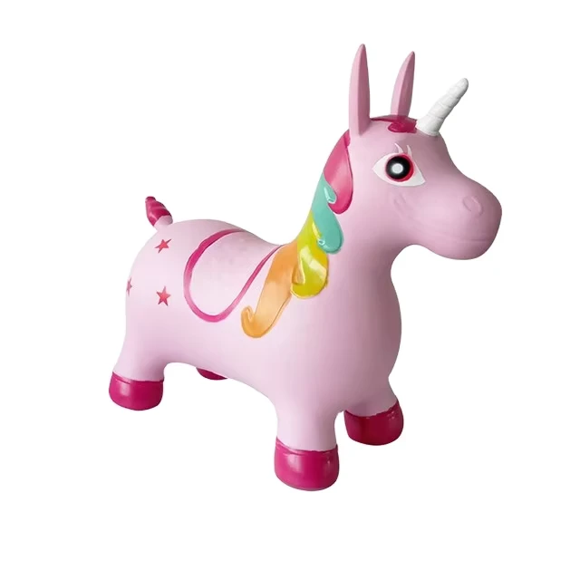 Factory Direct PVC Inflatable Unicorn Jumping Horse Ride-On Toy for Kids 3+ Years Bouncy Jumping Unicorn Toy