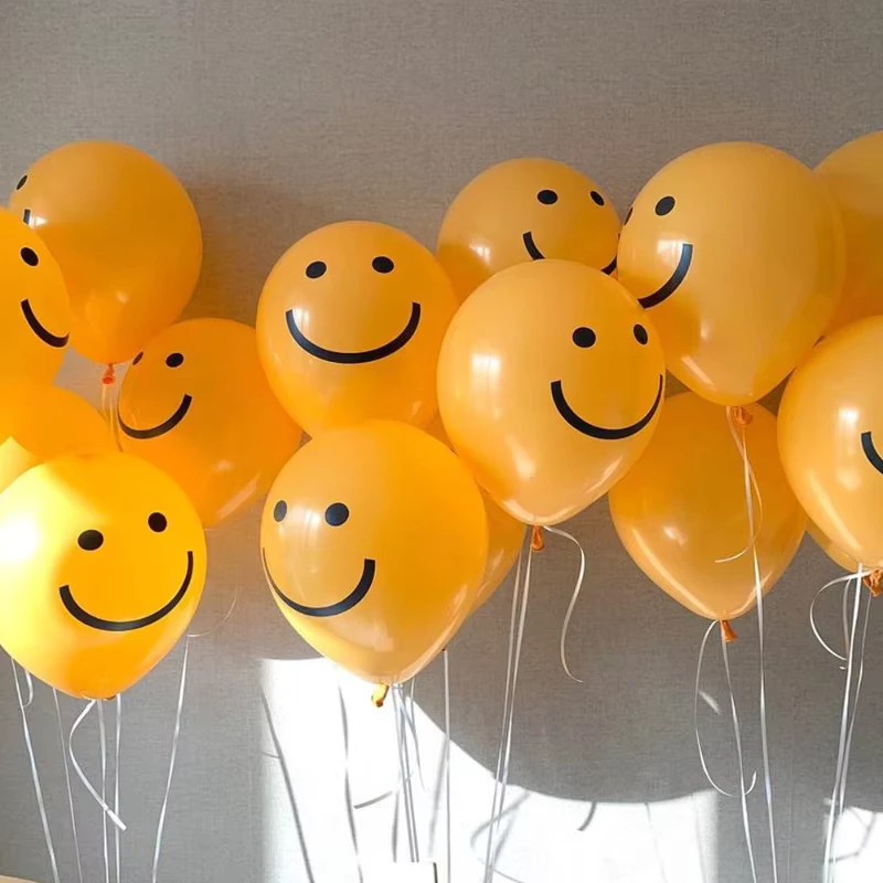 Vente directe d'usine de ballons en latex souriant jaune citron de 10 pouces pour Noël, ballons publicitaires avec logo personnalisé