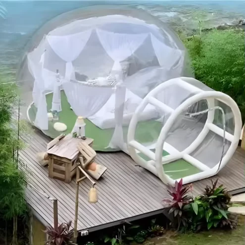 Venda direta da fábrica de casa de saltos inflável com balão de cúpula transparente para festas de crianças, jardim e tendas de feiras comerciais