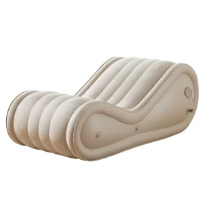 Factory Direct Sale PVC Flocking Inflatable Sofa Chair Foldable Leisure Portable Home Air Cushion Bed for Living Room