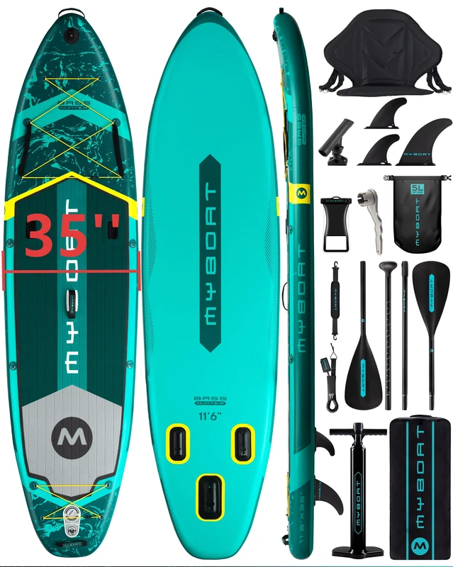 Fabrikverkauf Surfbrett 35'' Ultra-Breites Drop-Stitch-Material SUP-Board aufblasbares Stand-Up-Paddle-Board für Ozeanwasser