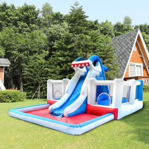 Factory Direct Sales High Quality Shark Twin Water Slide Inflatable Jumping Room Inflatable Jumping Room