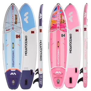 Fabrikverkauf aufblasbares Allround-Doppel-Layer 3 Fin Eco-freundliches Stand-Up-Paddle-Board 220 kg Maximalbelastung Blau Rosa