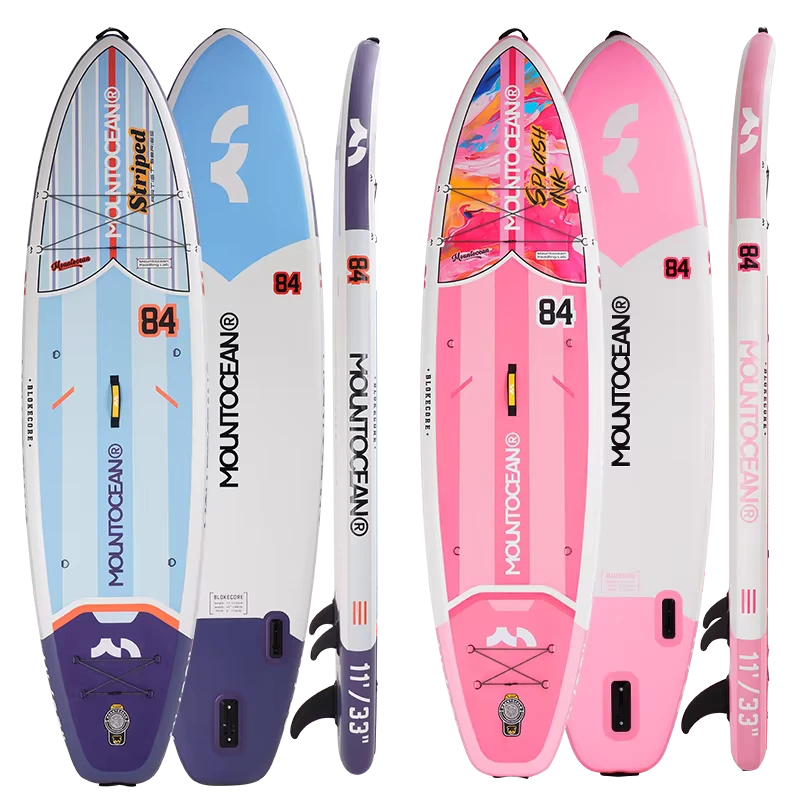 Factory Direct Sales Inflatable All Round Double Layer 3 Fin Eco Friendly Stand Paddle Board 220kg Max Load Blue Pink Color