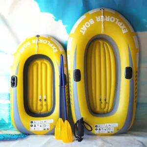 Factory Direct Supply Thickened PVC Inflatable Kayak Drifting Boat Single or Double Yellow Rafting Eco friendly