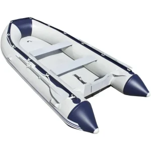 Factory Directly Provide White Blue PVC Rowing Boats Inflatable Fishing Boat with CE Certificate