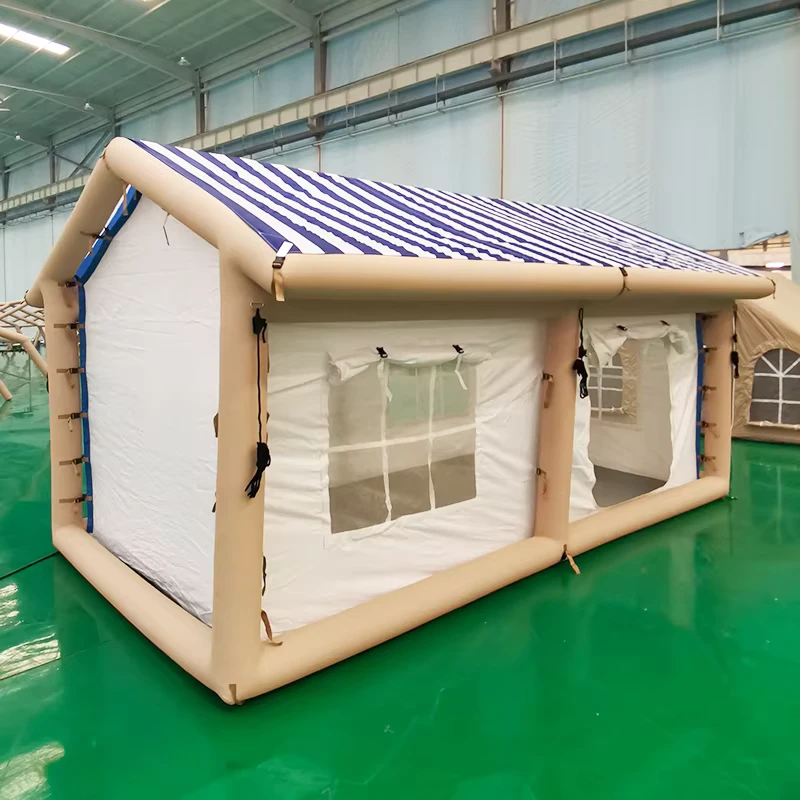Tenda Camping Inflatable Besar Dua Ruangan Tahan Air Kustom Tinggi untuk Banyak Orang