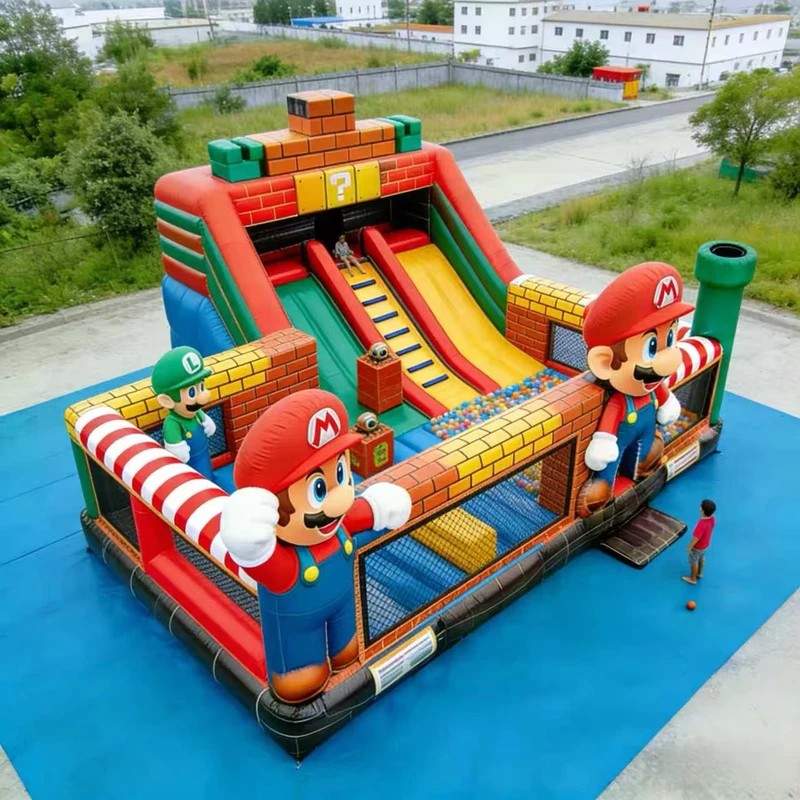 Trampolín Inflable Personalizado de Alta Calidad, Castillo Saltar Exterior, Tobogán, Parque Infantil Divertido