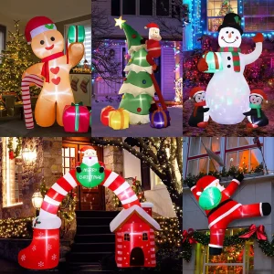 Factory Holiday Party Inflatable Christmas Decoration Blow up Yard Ornament LED Lighted Christmas Inflatables