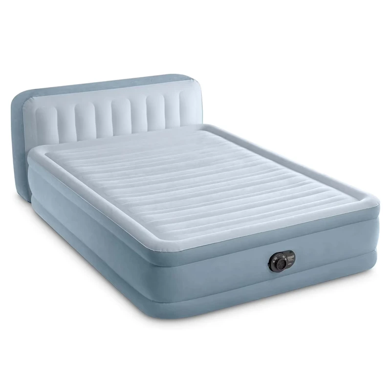 Cama de Ar Inflável Deluxe Queen Size com Cabeceira e Bomba Elétrica Integrada