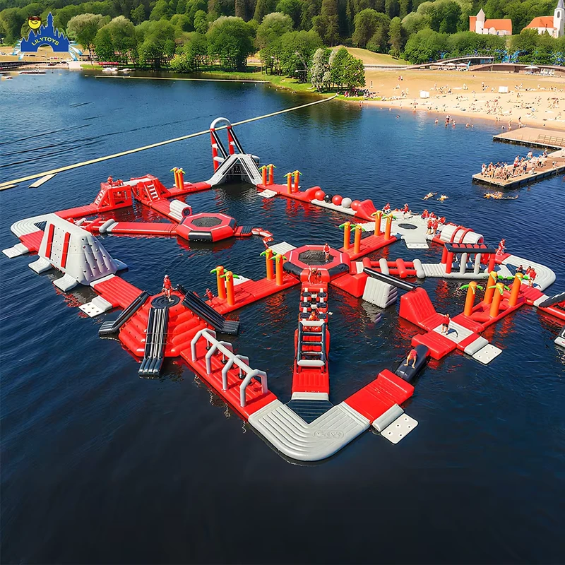 Parque acuático inflable flotante de fábrica, parque acuático inflable, aqua park