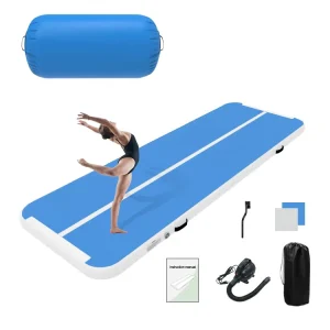 Juego de gimnasia inflable Factory Inflatable Gymnastics Air Track Mat Set 3m 4m 5m, rodillo de aire, costura de caída, logo personalizado