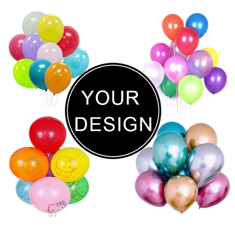 Balon Lateks Helium Inflatable Pabrik Logo Cetak Kustom Pribadi Warna Campuran Natal Hari Valentine Paskah