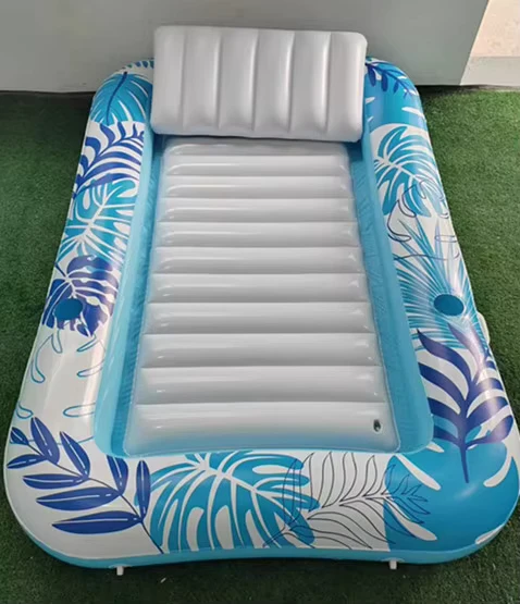 Factory Inflatable Pool Lounger with Headrest Inflatable Swimming Pool Mattress Summer Pool Floats for Adults