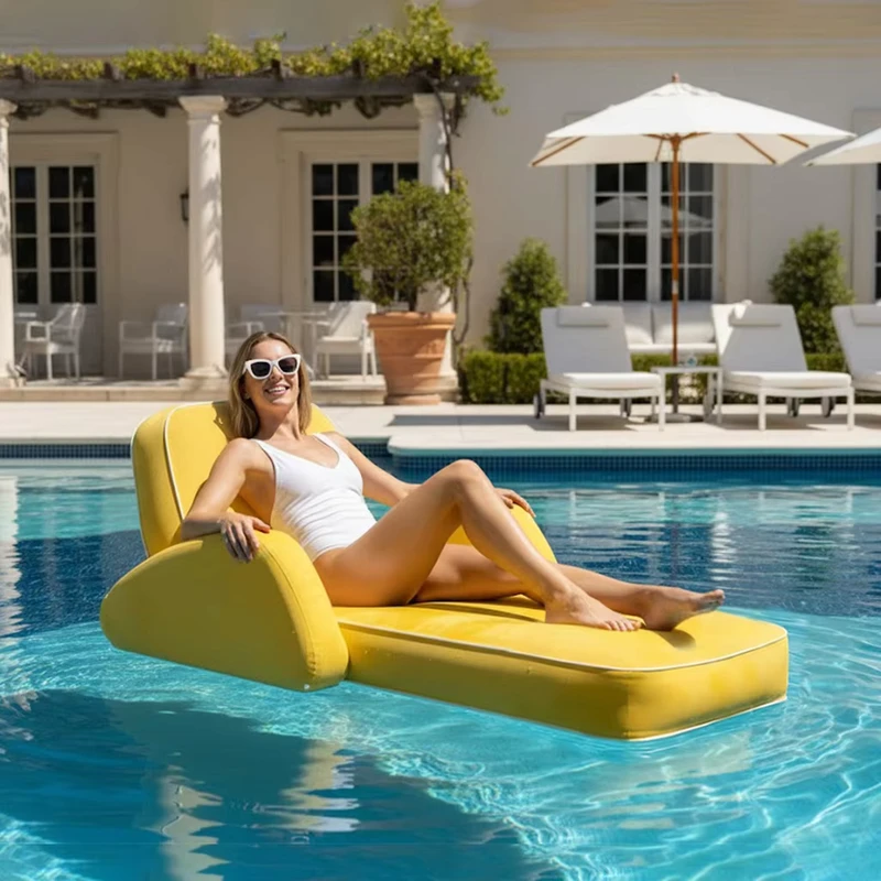 Nouveau design de transat gonflable pliable, flotteur de piscine, détente en extérieur, camping