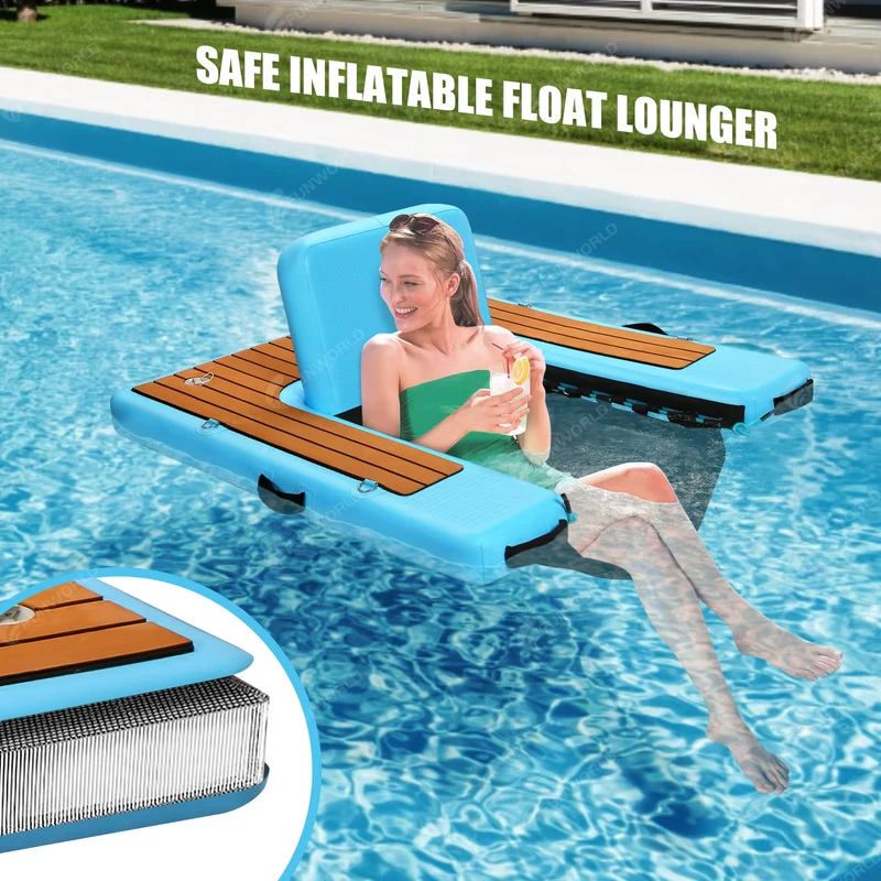 Factory Oem Custom Inflatable Floating Swimming Pool Water Chair Inflatable Pool Lounger With Comfortable Sling Seat for Pool