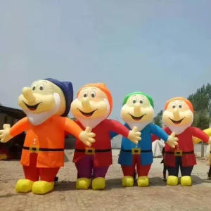 Factory Outdoor Christmas Advertising Inflatables Cartoon Seven Dwarfs Character Models